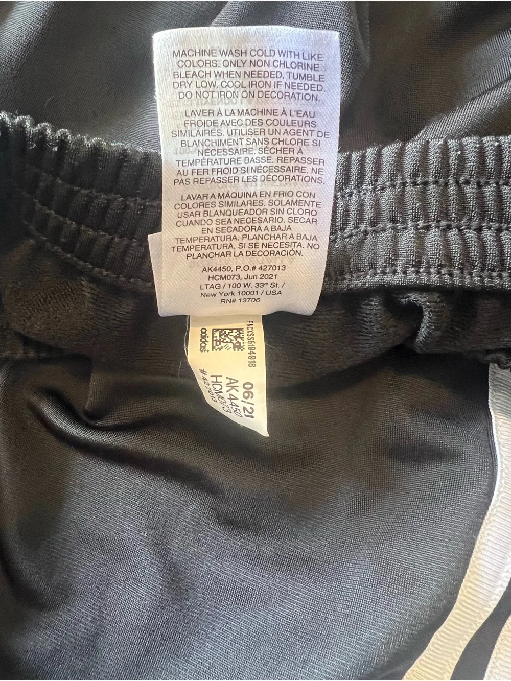 Adidas Kids Black Track Pants with White Stripes Size 14 NWOT - Picture 7 of 7